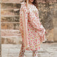 Floral Embroidered Thread Work Pure Cotton Kurta with Trousers & Dupatta