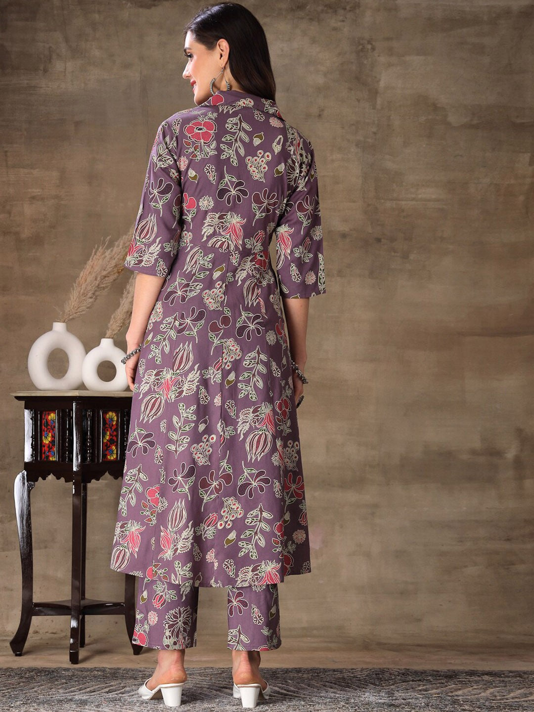 Floral Printed A-line Kurta And Trouser Set