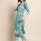 Blue & Gold Ethnic Motifs Printed Pure Cotton Kurta With Trouser & Dupatta