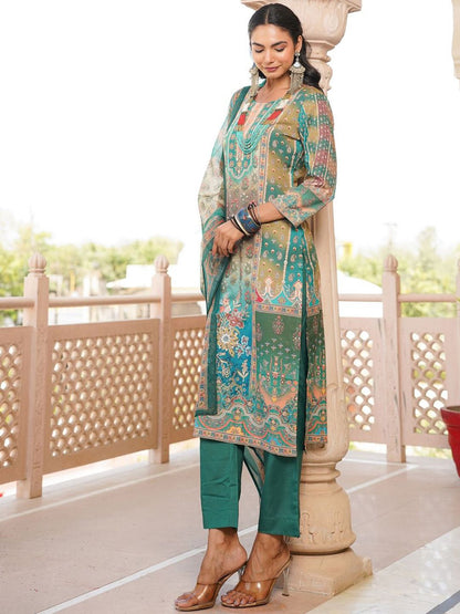 Women Floral Printed Kurta with Trousers & Dupatta
