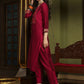 Embroidered Round-Neck Kurta With Trouser & Dupatta