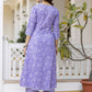 Floral Embroidered Sequinned Empire A-Line Pure Cotton Kurta With Trousers & Dupatta