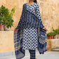 Ethnic Motifs Printed Straight Kurta with Trousers & Dupatta