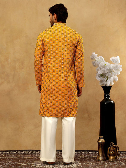 Embroidered Regular Sequinned Kurta With Korean Pants