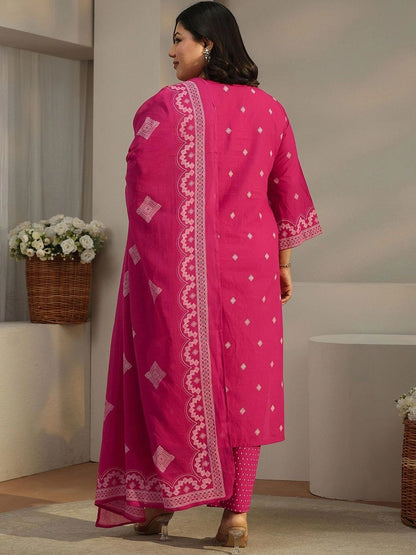Women Ethnic Motifs Printed Regular Kurta with Trousers & With Dupatta