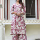 Women Floral Printed Regular Kurta with Trousers