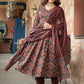 Ethnic Motifs Printed A-Line Kurta with Trousers & Dupatta