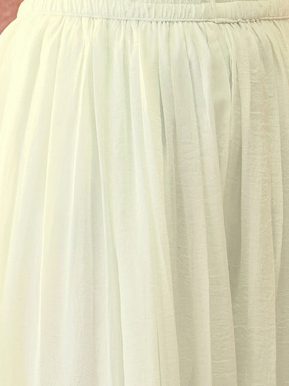 Embroidered Straight Kurta & Palazzos With Dupatta