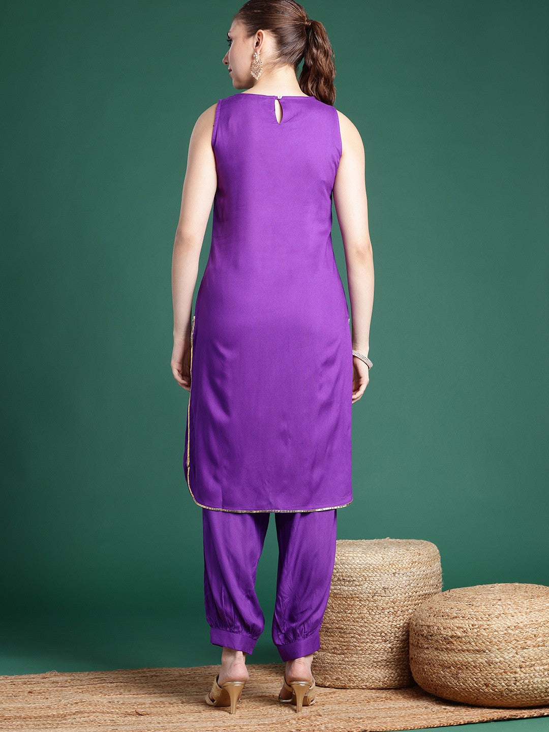 Women Yoke Design Gotta Patti Kurta with Salwar