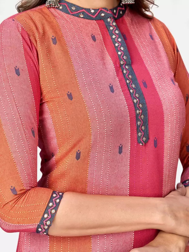 Women Cotton Blend Kurta Trouser Set