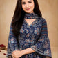 Women Floral Printed Empire Kurta with Sharara & With Dupatta