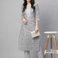 Women Grey Cotton Blend Kurta Pant Set