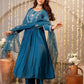 Women Embroidery Solid A-Line Kurta and Pant Set with Dupatta