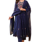 Women Embroidery Solid Anarkali Kurta and Pant Set with Dupatta
