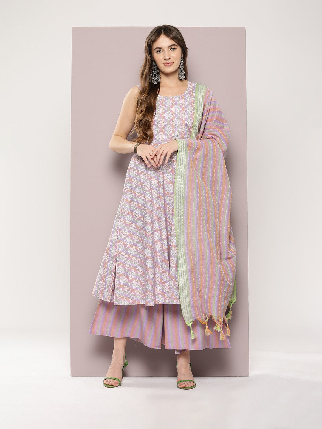 Ethnic Motifs Printed Kurta with Palazzos & Dupatta