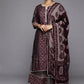 Women Burgundy Plus size  Silk Blend Kurta Palazzo Dupatta Set