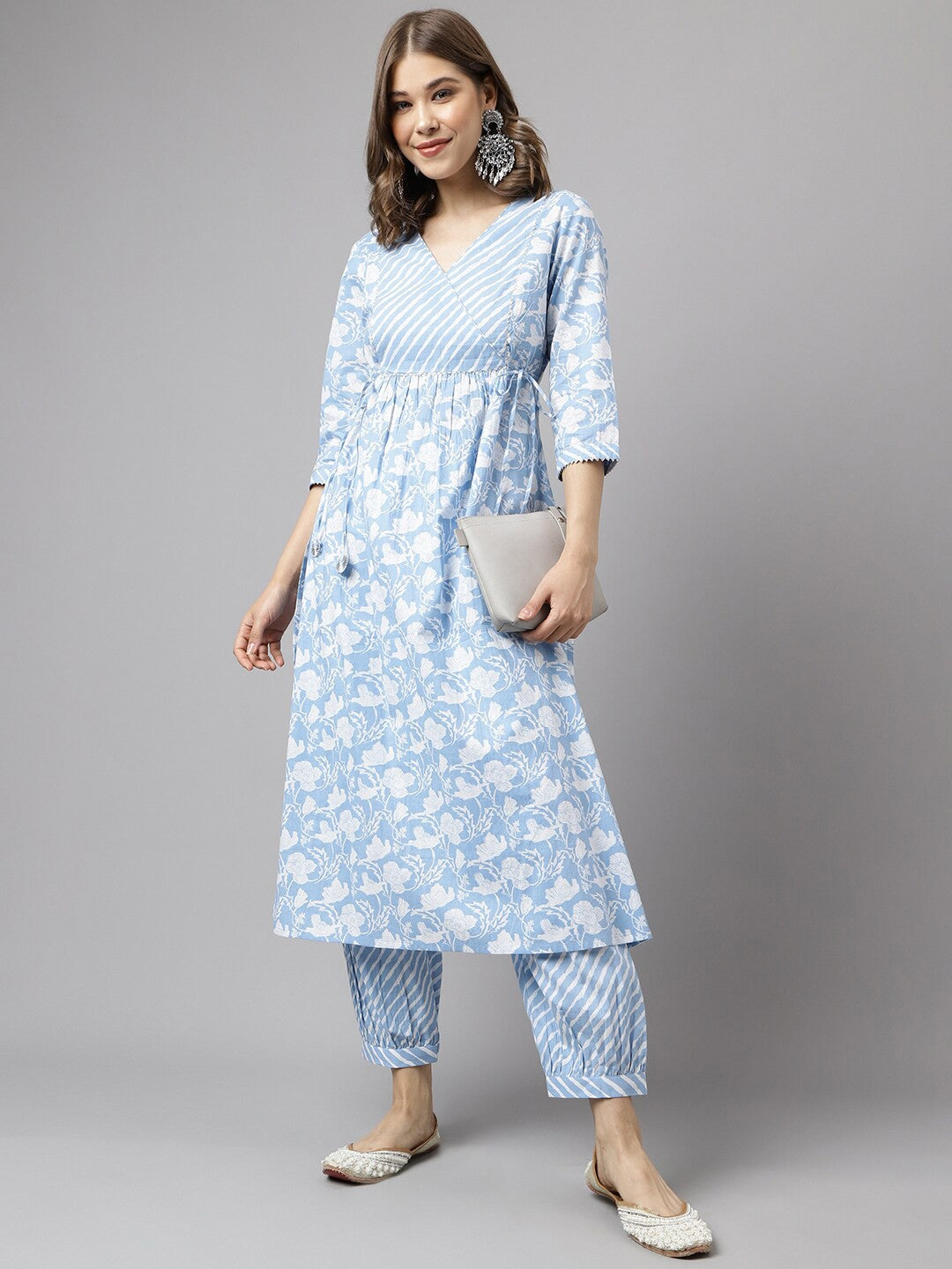 Floral Printed Pure Cotton Kurta with Salwar