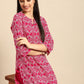 Women Pink Bandhani Printed Pure Cotton Kurta with Trousers