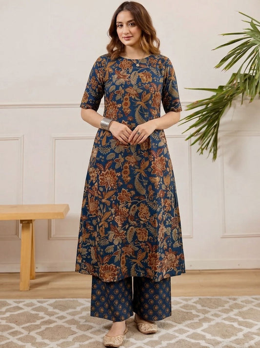 Women Printed Regular Kurta with Palazzos