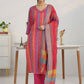 Women Striped Regular Thread Work Kurta with Trousers & With Dupatta