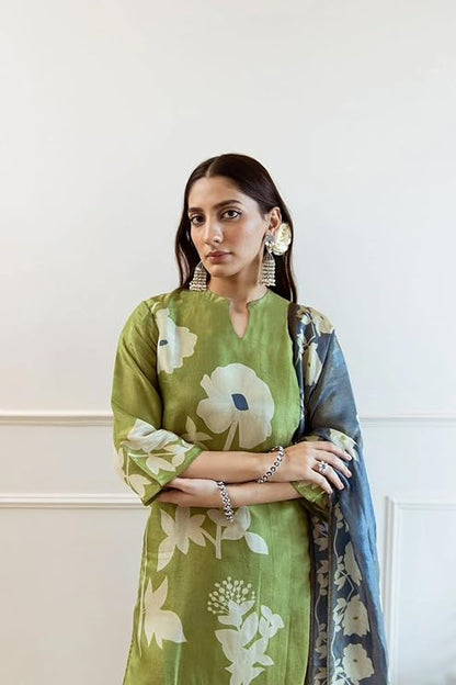 Women's Cotton Kurta Pant Dupatta Set
