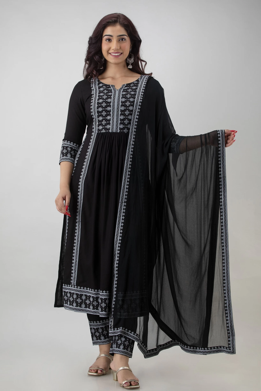 Women Viscose Rayon Kurta Pant Set