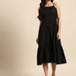 Black Pure Cotton A-Line Dress