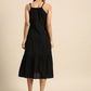 Black Pure Cotton A-Line Dress