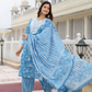 Floral Embroidered Regular Mirror Work Pure Cotton Kurta with Patiala & Dupatta