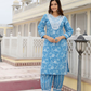 Floral Embroidered Regular Mirror Work Pure Cotton Kurta with Patiala & Dupatta