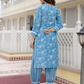 Floral Embroidered Regular Mirror Work Pure Cotton Kurta with Patiala & Dupatta