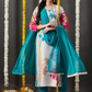 Floral Printed Thread Work Detailed Straight Kurta & Trouser With Dupatta