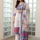 Floral Printed Regular Mirror Work Linen Straight Kurta with Trousers & Dupatta