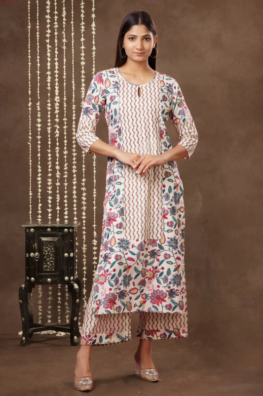 Women Pure Cotton Kurta Palazzo Set