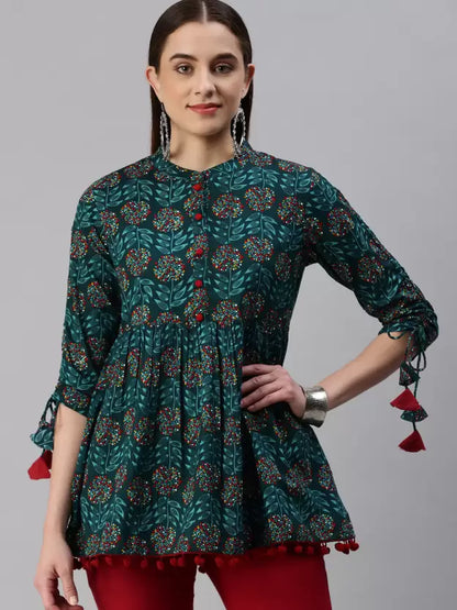Casual Regular Sleeves Floral Print Women Multicolor Top