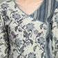 Casual Regular Sleeves Printed Women Grey & Beige Top