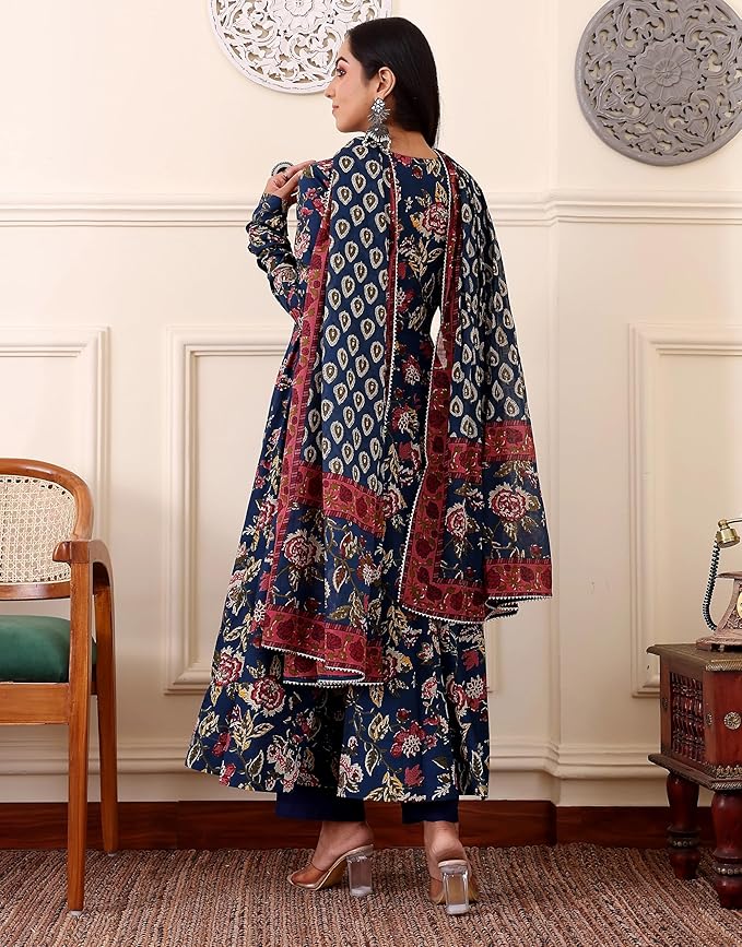 Women's Viscose Kurta and Pant with Dupatta Set