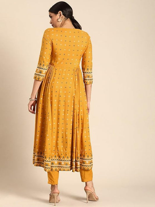 Women Mustard Yellow Kurta with Pant
