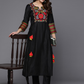 Women Floral Embroidered Regular Thread Work Liva Kurta with Trousers