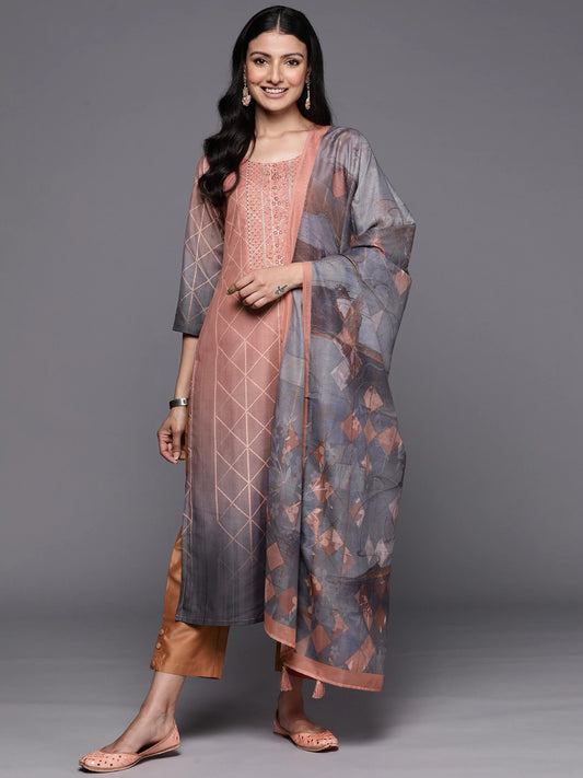 Women Silk Blend Kurta Pant Set