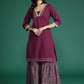 Floral Print Gotta-Patti Detailed Pure Cotton Kurta and Sharara Set