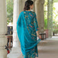 Women Blue Cotton Blend Kurta Pant Dupatta Set