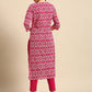 Women Pink Bandhani Printed Pure Cotton Kurta with Trousers