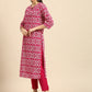 Women Pink Bandhani Printed Pure Cotton Kurta with Trousers