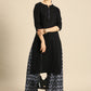 Women Black Regular Pure Cotton Kurta with Palazzos