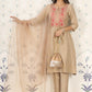 Embroidered Gota Patti A-Line Kurta with Trousers and Dupatta