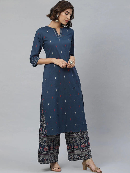 Women Pure Cotton Kurta Palazzo Set