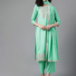 Ethnic Motifs Yoke Design Sequined Zari Kurta with Palazzos & Dupatta