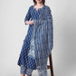 Women's Rayon Printed Blue Sraight Kurta with Pants and Dupatta Set