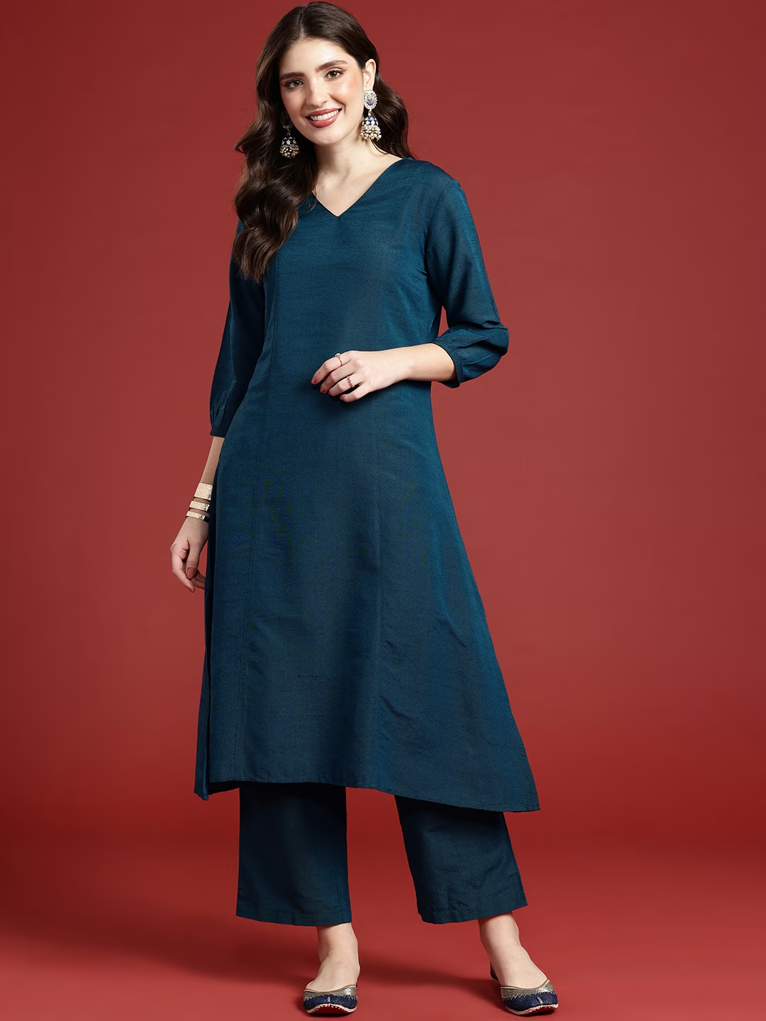 Panelled Kurta with Trousers